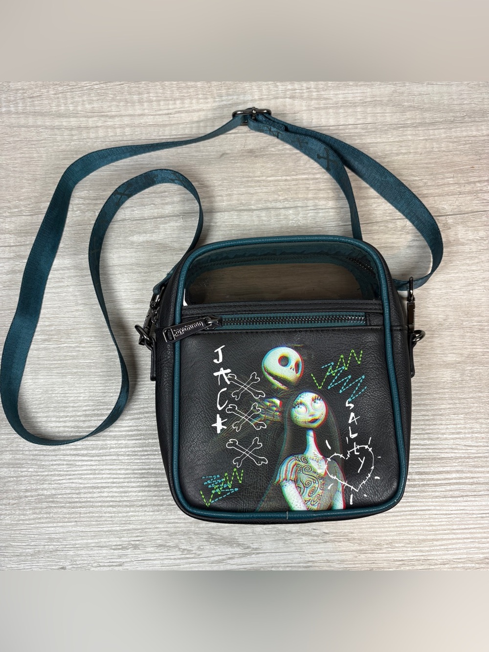Disney Parks Loungefly Nightmare Before Christmas Jack & Sally Crossbody Bag